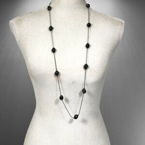 Vintage Gunmetal Hematite Stone Necklace